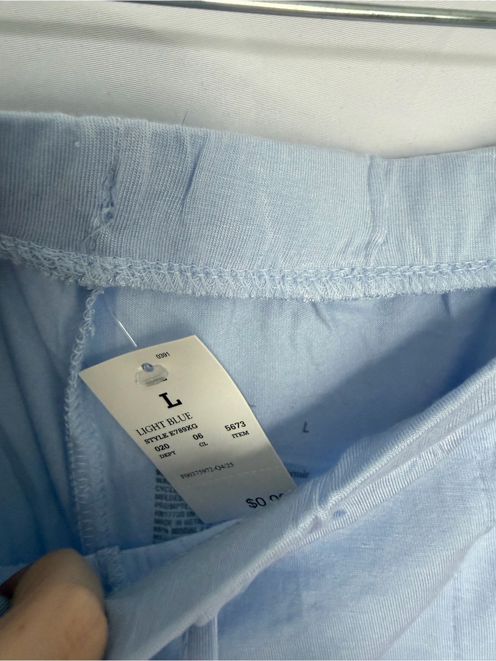 Auden Light Blue Long-Sleeve Button Pajama Set with Contrast Trim - Picture 3 of 4
